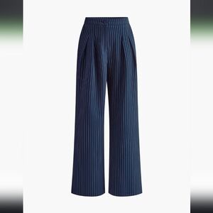 Commense Blue Pinstripe Wide-Leg Pants
